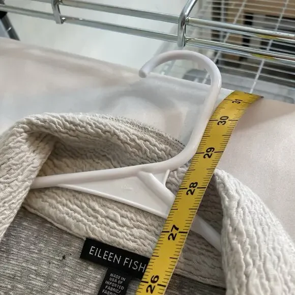 Eileen Fisher Women's Ivory Organic Linen Unstructured Blazer Size XS Oversized - Picture 3 of 12